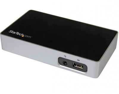 Replicador de Puertos StarTech.com USB3VDOCK4DP - USB 3.0, 5000 Mbit/s, Negro, Plata