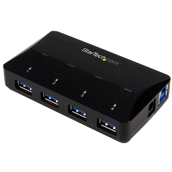 Concentrador USB T53004U1C StarTech.com - USB 3.0 de 4 Puertos - Hub con Puertos de Carga y Sincronización - 1 Puerto de 2.4A