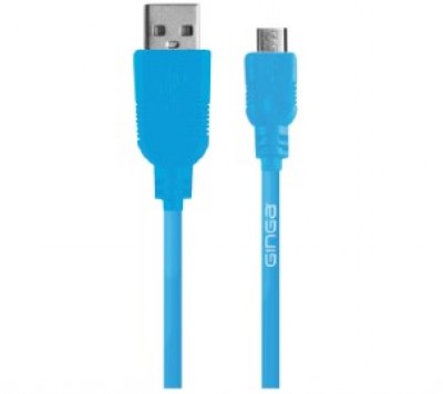 Cable Micro USB GINGA GO17CAB03MIC-AG - Micro USB, USB, 1 m, Azul