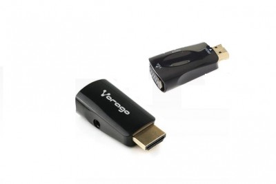 Convertidor HDMI a VGA VORAGO ADP-208 - 3, 05 m, HDMI, VGA/3.5mm, Macho/hembra, Negro