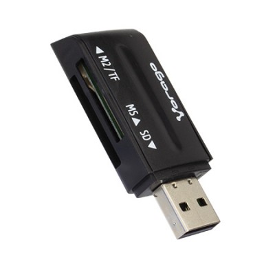 Lector de Memorias VORAGO CR-101 - 480 Mbit/s, Negro, USB 2.0