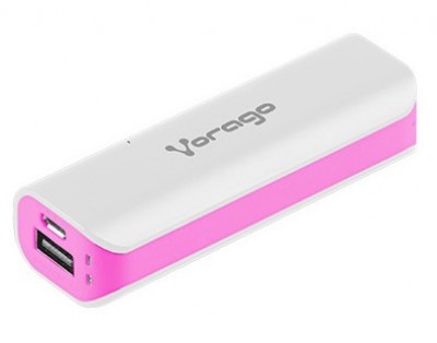 POWER BANK VORAGO AU-107 2600 mAh BLANCO/ ROSA