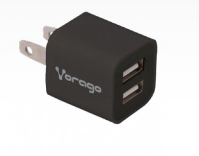 CARGADOR PARA PARED VORAGO AU-106 CON 2 PUERTOS USB NEGRO -