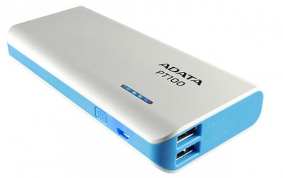 Power Bank ADATA PT100 - Color blanco, 10000 mAh
