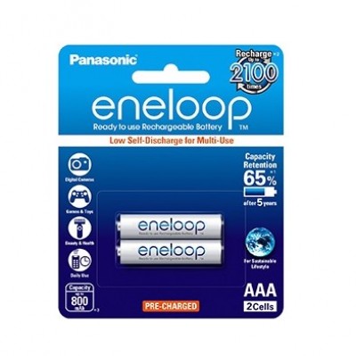 Batería Recargable PANASONIC BK-4MCCE2BAS - Ni-MH, 800 mAh, Universal, AAA, 2 pieza(s)