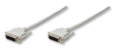 Cable DVI MANHATTAN - DVI-D, DVI-D, Macho/Macho, Beige