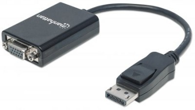 151962 Convertidor de Diplayport a VGA; DisplayPort Macho a VGA HD15 Hembra - 15 cm activo color Negro.