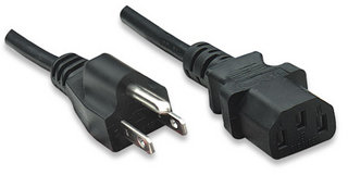 323338 Cable de corriente para CPU o Monitor de 3.0M Color Negro. -