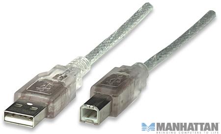 Cable USB MANHATTAN - 5 m, USB A, USB B, Macho/Macho