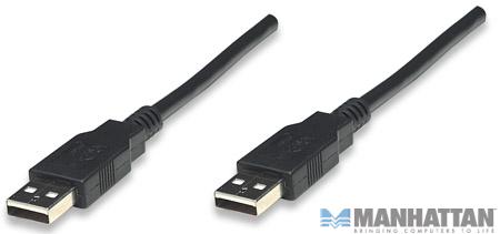 306089 Cable para Dispositivos USB A de Alta Velocidad - USB 2.0, A macho/ A macho, 480 Mbps, 1.8 m, Negro