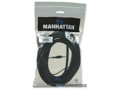 Cable VGA con Audio MANHATTAN - 30 m, VGA (D-Sub) + 3.5mm, Macho/Macho, Negro