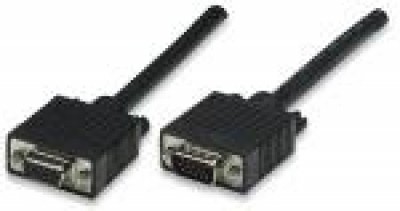 Cable VGA - HD15 - Extension MANHATTAN - 15 m, VGA (D-Sub), VGA (D-Sub), Macho/hembra, Negro