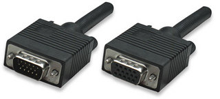 Cable SVGA 328746 MANHATTAN - HD15 Macho, HD15 Hembra, Negro