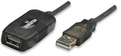 150958 Cable de Extensión Activa USB de Alta Velocidad USBA Macho/ A Hembra - 20m, con repetidor incluido.