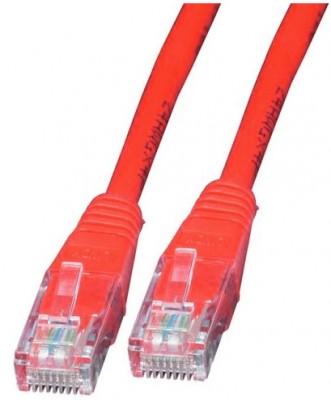 Cable de parcheo INTELLINET - 0, 5 m, RJ-45, RJ-45, Macho/Macho, Rojo