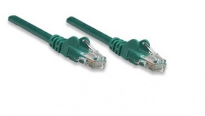 Cable de parcheo INTELLINET - 0, 5 m, RJ-45, RJ-45, Macho/Macho, Verde