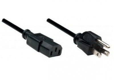 Cable de corriente MANHATTAN - Macho/Macho, 1, 8 m, NEMA 5-15P, Negro, 10 - 13