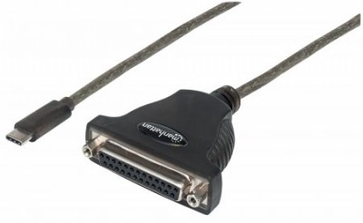 Convertidor USB C a DB25 MANHATTAN 152518 - USB C, Negro