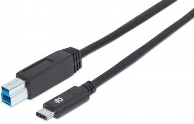 Cable USB C MANHATTAN 353380 - USB C, USB, 1 m, Negro