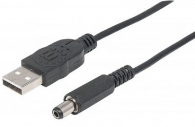 Cable USB A MANHATTAN 354219 - USB, A-Alim, 1 m, Negro
