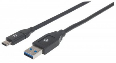 Cable USB C MANHATTAN 354974 - USB C, Macho/Macho, 1, 8 m, Negro