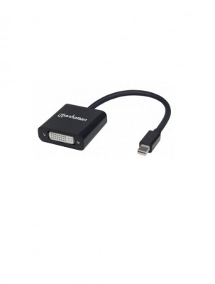 Adaptador DPmini a DVI-I MANHATTAN 152488 - Negro, Mini DisplayPort, Mini-DisplayPort, DVI-I, Macho/hembra