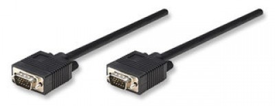 Cable VGA - HD15 MANHATTAN - 30 m, VGA (D-Sub), VGA (D-Sub), Macho/Macho, Negro