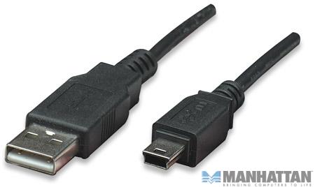 333375 Cable USB 2.0 A macho/ Mini-B macho - 480 Mbps, 1.8 m, Negro