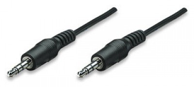 334594 Cable auxiliar 3.5mm Macho a Macho Color Negro de 1.8m -