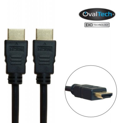 Cable HDMI macho/macho 2 mts Full HD 1080p  color negro. Premium OvalTech -