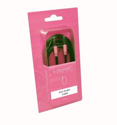 Cable Auxiliar Power Co AUX3.5VC - 1, 5 m, 3.5mm, 3.5mm, Rosa