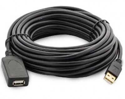 Cable USB BROBOTIX 150153 - Macho/hembra, 10 m, Negro