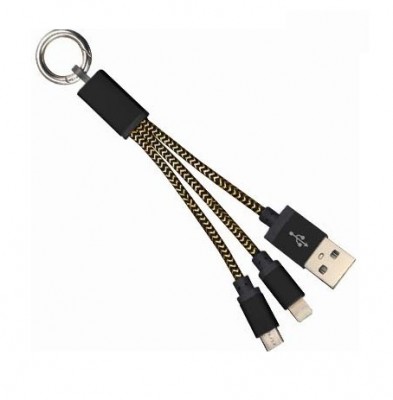 Cable USB 2.0 a Micro B / Lightning BROBOTIX 170317B - Negro