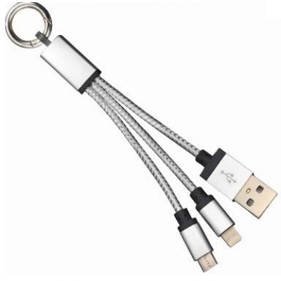 Cable USB 2.0 a Micro B / Lightning BROBOTIX 170317P - Micro USB, Lightning, Plata