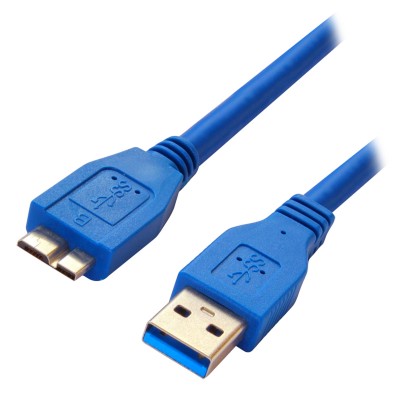 CABLE USB V3.0 A-MICROB  BROBOTIX 364126 - 1, 8 m, Azul