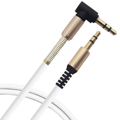 CABLE STEREO BROBOTIX 1MTS - 1 m, Macho/Macho, Color blanco, Auxiliar