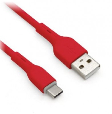 Cable USB  BROBOTIX 963189 - USB V2.0, Tipo "C", 1 m, Rojo