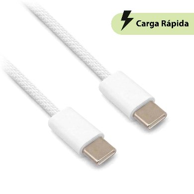 CABLE CARGA RÁPIDA - USB TIPO "C" A TIPO "C", TEJIDO, 1.0 M, GRIS (6001547), Brobotix
