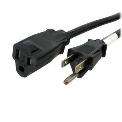 Cable de alimentación StarTech.com - Macho/hembra, 1, 83 m, NEMA 5-15P, Negro