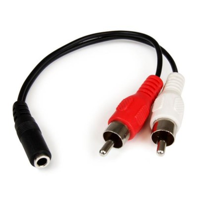 Cable de Audio StarTech.com MUFMRCA - 0, 152 m, Macho/hembra, Negro, 100  Cobre
