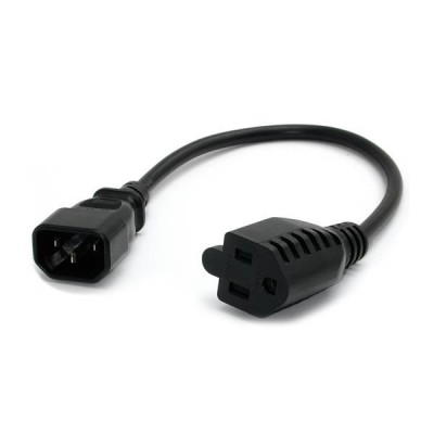 Cable de alimentación StarTech.com - Macho/hembra, 0, 3 m, C14 coupler, Negro