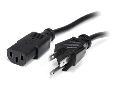 Cable de alimentación StarTech.com - Macho/Macho, 3, 7 m, NEMA 5-15P, Negro