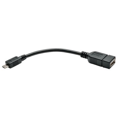 Cable adaptador TRIPP-LITE U052-06N - 0, 15 m, Micro-USB B, USB A, Macho/hembra, Negro
