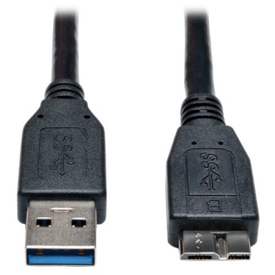 Cable para dispositivo TRIPP-LITE U326-003-BK - USB A, Micro-USB B, Macho/Macho, 0, 91 m, Negro