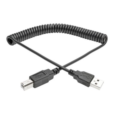Cable Espiral USB 2.0 TRIPP-LITE U022-006-COIL - USB A, USB B, Macho/Macho, 1, 8 m, Negro