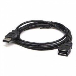 Cable USB VORAGO - 2 m, USB A, USB A, Macho/hembra, Negro