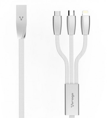 Cable Tipo C VORAGO CAB-300-PL - USB, Lightning, 1, 3 m, Plata