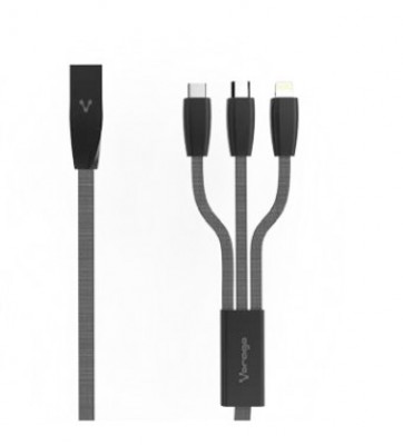 Cable Tipo C VORAGO CAB-300-BK - USB, Lightning, 1, 3 m, Negro