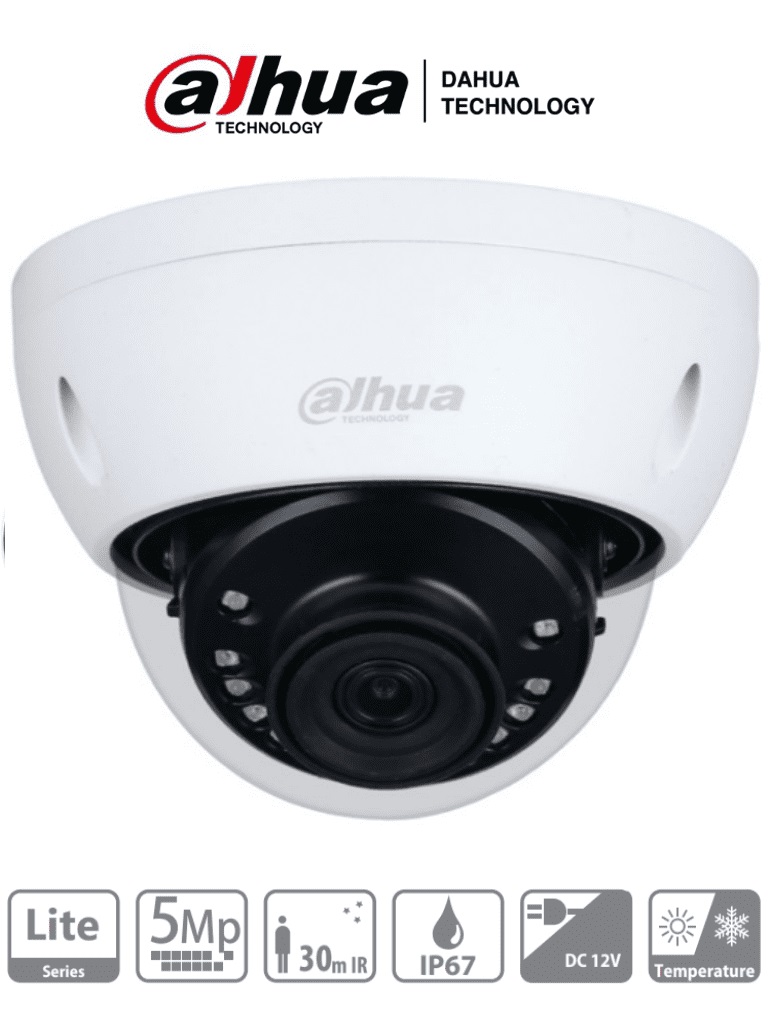 DAHUA HAC-HDBW1500E-28 - Cámara Domo de 5 Megapixeles Antivandalica/ Lente de 2.8mm/ 111 Grados de Apertura/ IP67/ IK10/ Soporta: CVI/CVBS/AHD/TVI -