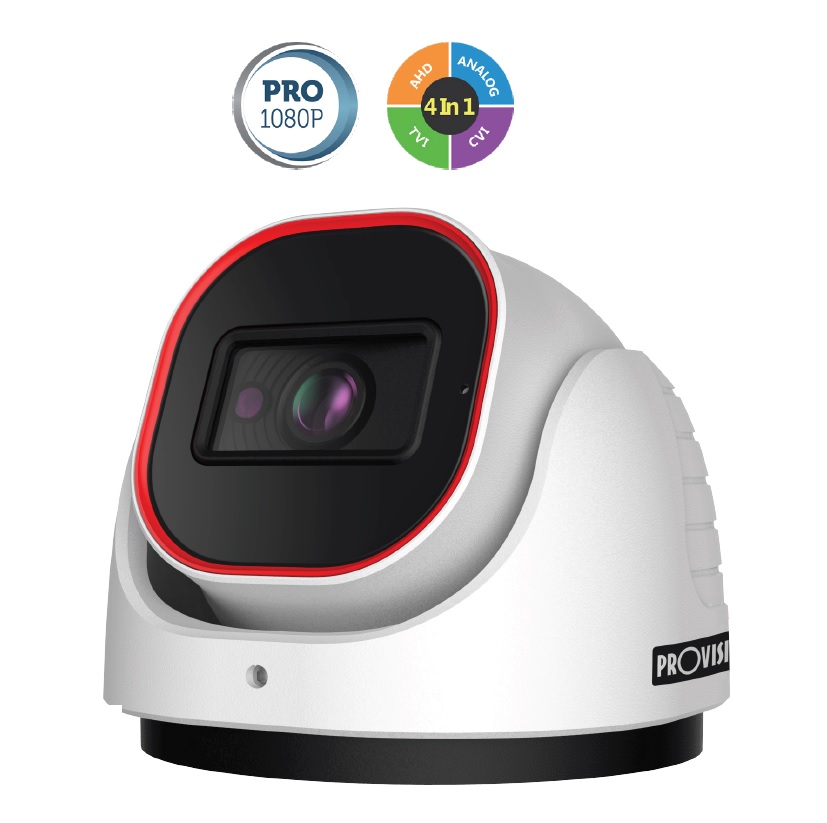 Cámara Domo PRO Marca Provision (DI-320A-28) - Cámara domo AHD 2 MP compatible con CVI/TVI, CVBS, Lente fijo  2.8 (88°) mm